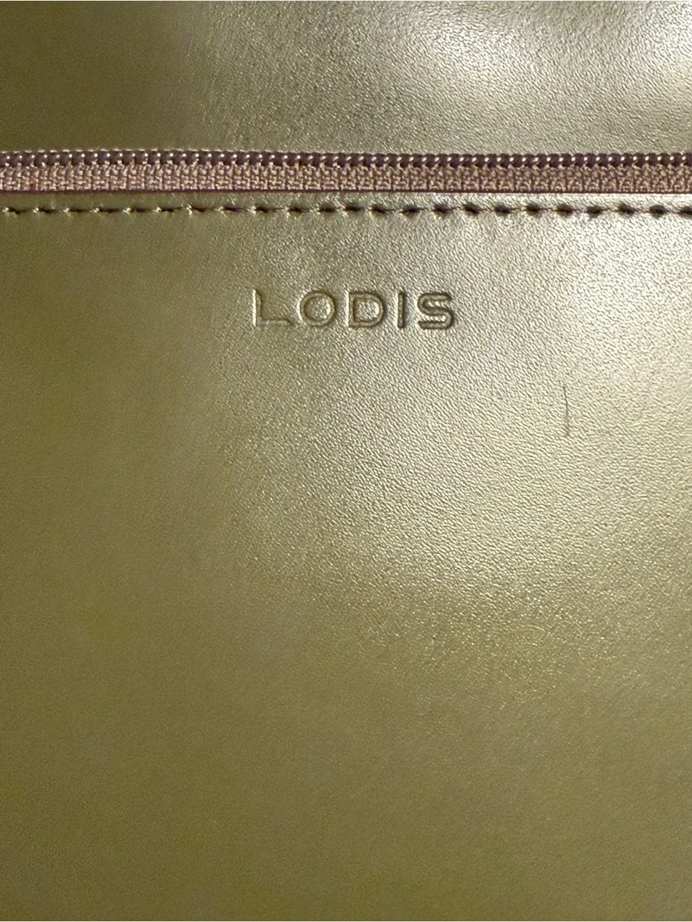 Lodis Olive Green Audrey Leather Backpack